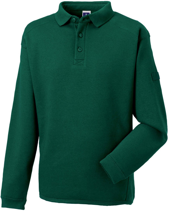 Sweatshirt com colarinho tipo polo Heavy Duty-Verde Profundo-S-RAG-Tailors-Fardas-e-Uniformes-Vestuario-Pro