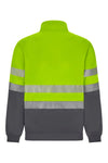 Sweatshirt de Alta Visibilidade Reciclada Bicolor com Fecho Central e Faixas Segmentadas-RAG-Tailors-Fardas-e-Uniformes-Vestuario-Pro