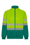 Sweatshirt de Alta Visibilidade Reciclada Bicolor com Fecho Central e Faixas Segmentadas-Verde/amarelo Fluorescente - 02/20-XS-RAG-Tailors-Fardas-e-Uniformes-Vestuario-Pro