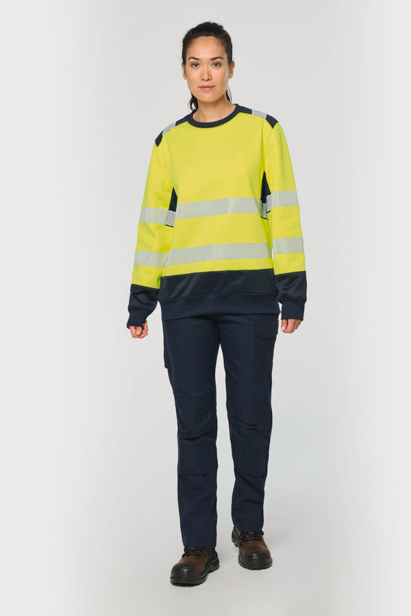 Sweatshirt de Alta Visibilidade em Material Reciclado Decote Redondo Unissexo-RAG-Tailors-Fardas-e-Uniformes-Vestuario-Pro