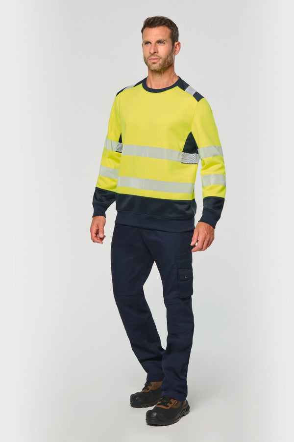 Sweatshirt de Alta Visibilidade em Material Reciclado Decote Redondo Unissexo-RAG-Tailors-Fardas-e-Uniformes-Vestuario-Pro