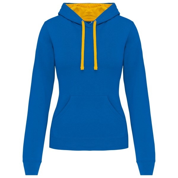 Sweatshirt de Senhora com Capuz em Contraste-Azul Royal Claro / Amarelo-XS-RAG-Tailors-Fardas-e-Uniformes-Vestuario-Pro