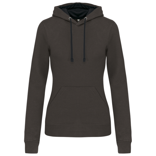 Sweatshirt de Senhora com Capuz em Contraste-Cinzento Escuro / Preto-XS-RAG-Tailors-Fardas-e-Uniformes-Vestuario-Pro