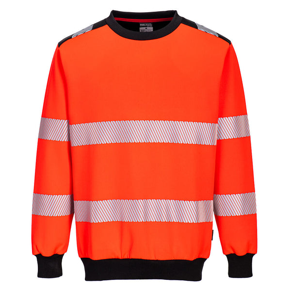Sweatshirt de gola alta PW3 Hi-Vis-Vermelho/Preto-S-RAG-Tailors-Fardas-e-Uniformes-Vestuario-Pro