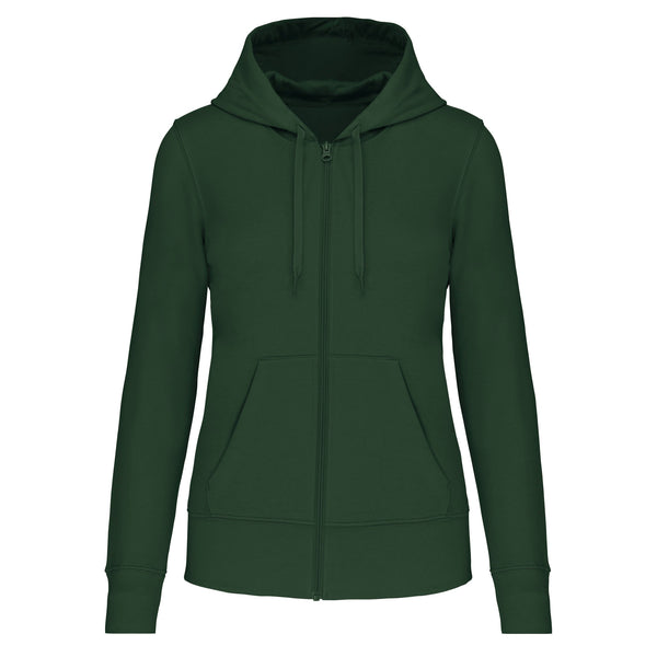 Sweatshirt eco-responsável com capuz e fecho de senhora-Forest Green-XS-RAG-Tailors-Fardas-e-Uniformes-Vestuario-Pro
