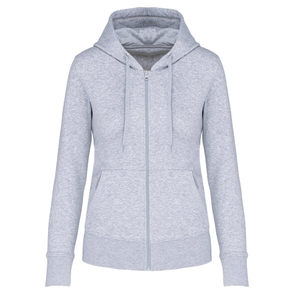 Sweatshirt eco-responsável com capuz e fecho de senhora-Oxford Grey-XS-RAG-Tailors-Fardas-e-Uniformes-Vestuario-Pro