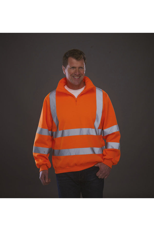 Sweatshirt meio fecho de alta visibilidade-RAG-Tailors-Fardas-e-Uniformes-Vestuario-Pro