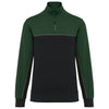 Sweatshirt meio fecho eco-responsável unissexo-Black / Forest Green-XS-RAG-Tailors-Fardas-e-Uniformes-Vestuario-Pro