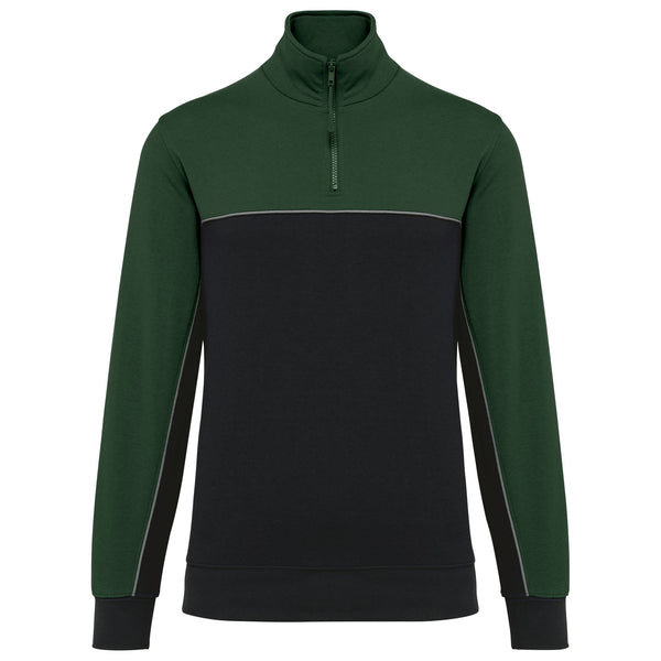 Sweatshirt meio fecho eco-responsável unissexo-Black / Forest Green-XS-RAG-Tailors-Fardas-e-Uniformes-Vestuario-Pro