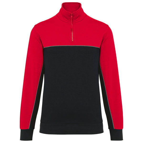 Sweatshirt meio fecho eco-responsável unissexo-Black / Red-XS-RAG-Tailors-Fardas-e-Uniformes-Vestuario-Pro