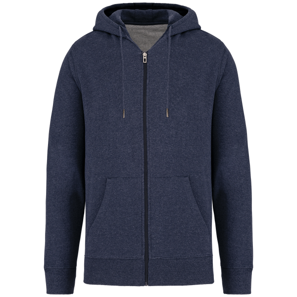 Sweatshirt reciclada com fecho e capuz unissexo - 300 g-Recycled Navy Heather-XXS-RAG-Tailors-Fardas-e-Uniformes-Vestuario-Pro