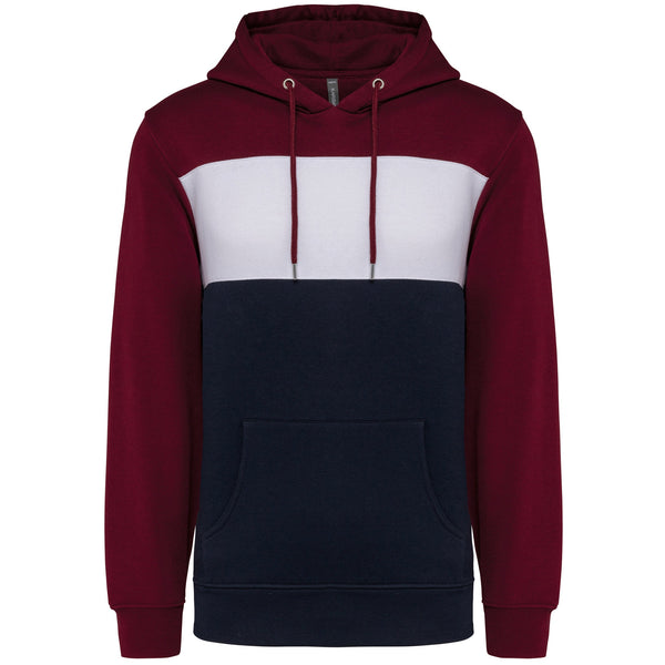 Sweatshirt rugby tricolor com capuz unissexo-Wine / White / Navy-XS-RAG-Tailors-Fardas-e-Uniformes-Vestuario-Pro