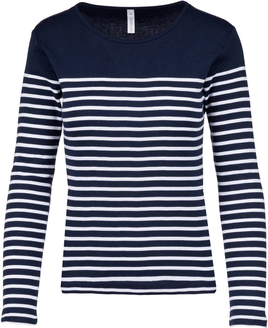 T-SHIRT DE SENHORA À MARINHEIRO DE MANGA COMPRIDA-RAG-Tailors-Fardas-e-Uniformes-Vestuario-Pro