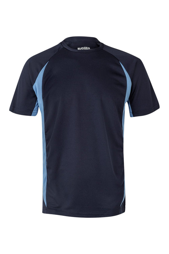 T-SHIRT TÉCNICA BICOLOR cor Azul Marinho-Azul Marinho/Azul Celeste-S-RAG-Tailors-Fardas-e-Uniformes-Vestuario-Pro