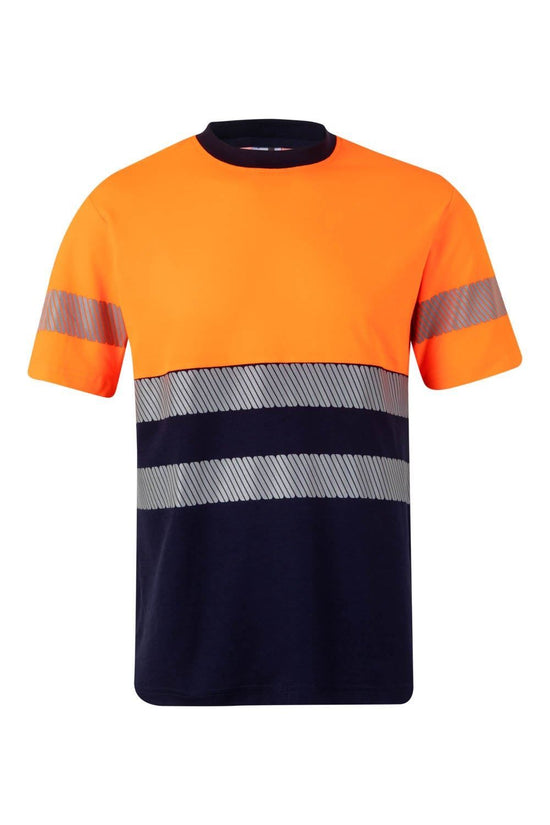 T-Shirt Bicolor Alta Visibilidade-Laranja/Marinho-S-RAG-Tailors-Fardas-e-Uniformes-Vestuario-Pro