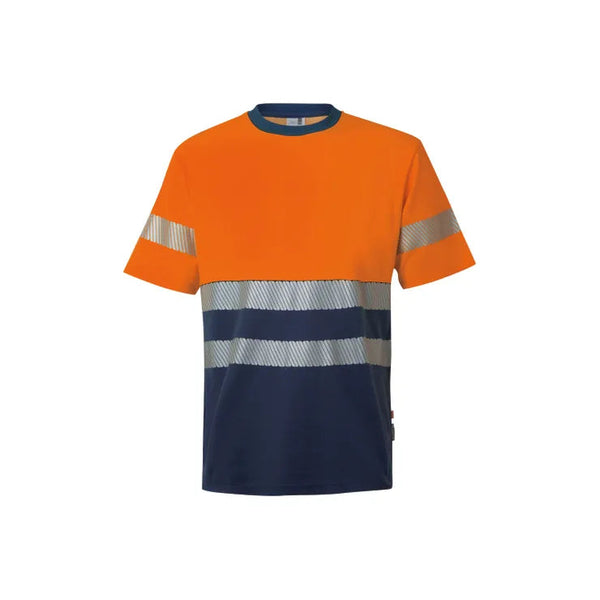 T-Shirt Bicolor Alta Visibilidade-Laranja/Marinho-S-RAG-Tailors-Fardas-e-Uniformes-Vestuario-Pro