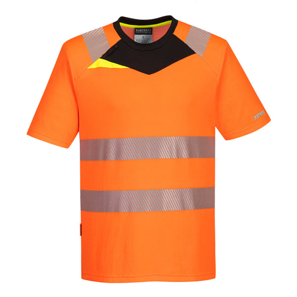 T-Shirt DX4 Alta visibilidade S/S-Laranja/Preto-4XL-RAG-Tailors-Fardas-e-Uniformes-Vestuario-Pro