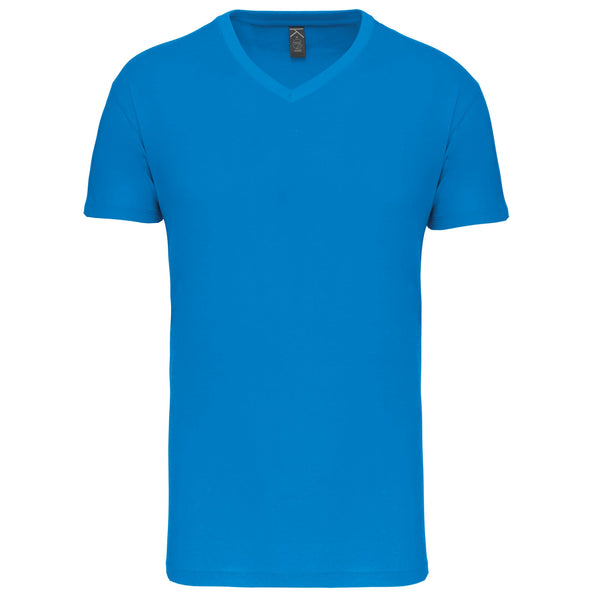T-Shirt Homem BIO 150IC decote em V-Tropical Blue-S-RAG-Tailors-Fardas-e-Uniformes-Vestuario-Pro