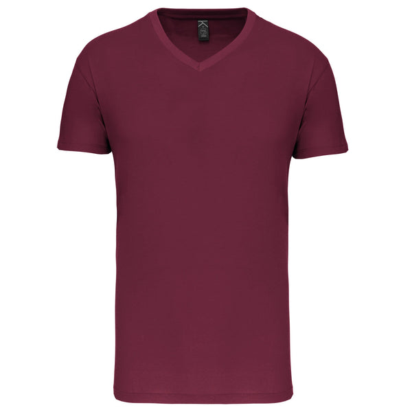 T-Shirt Homem BIO 150IC decote em V-Vinho-S-RAG-Tailors-Fardas-e-Uniformes-Vestuario-Pro