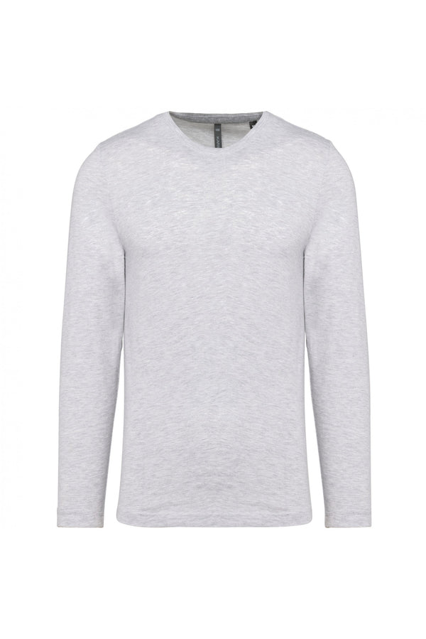 T-Shirt Homem m\comprida Algodão (1 de 2)-Ash Heather-S-RAG-Tailors-Fardas-e-Uniformes-Vestuario-Pro