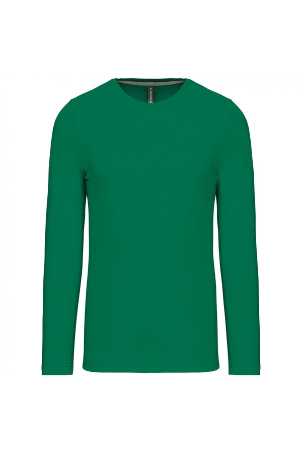 T-Shirt Homem m\comprida Algodão (1 de 2)-Kelly Green-S-RAG-Tailors-Fardas-e-Uniformes-Vestuario-Pro