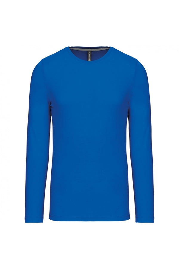 T-Shirt Homem m\comprida Algodão (1 de 2)-Light Royal Blue-S-RAG-Tailors-Fardas-e-Uniformes-Vestuario-Pro