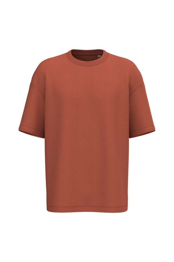 T-Shirt Oversize Eco França-Tijolo Queimado-XS-RAG-Tailors-Fardas-e-Uniformes-Vestuario-Pro
