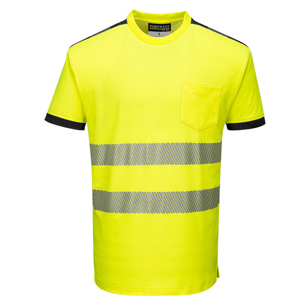T-Shirt PW3 de Alta Visibilidade Manga Curta-Amarelo/Preto-XS-RAG-Tailors-Fardas-e-Uniformes-Vestuario-Pro