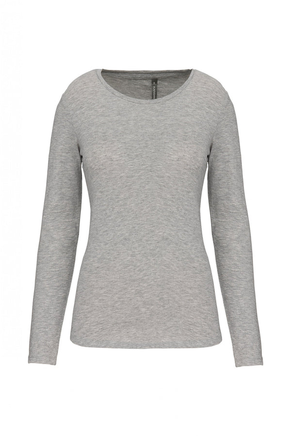 T-Shirt Senhora Manga comprida Boss-Cinza oxford-S-RAG-Tailors-Fardas-e-Uniformes-Vestuario-Pro