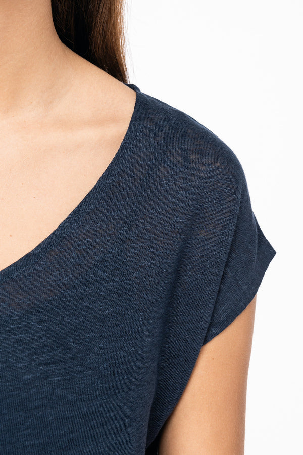T-Shirt Senhora decote em V Linho Boston-RAG-Tailors-Fardas-e-Uniformes-Vestuario-Pro