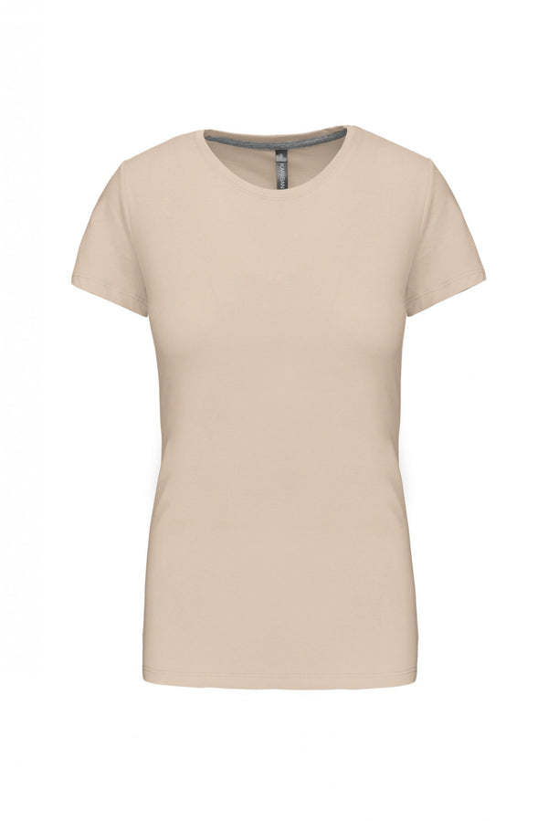 T-Shirt Senhora m\curta decote redondo-S-Areia Claro-RAG-Tailors-Fardas-e-Uniformes-Vestuario-Pro
