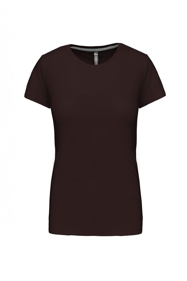 T-Shirt Senhora m\curta decote redondo-S-Chocolate-RAG-Tailors-Fardas-e-Uniformes-Vestuario-Pro