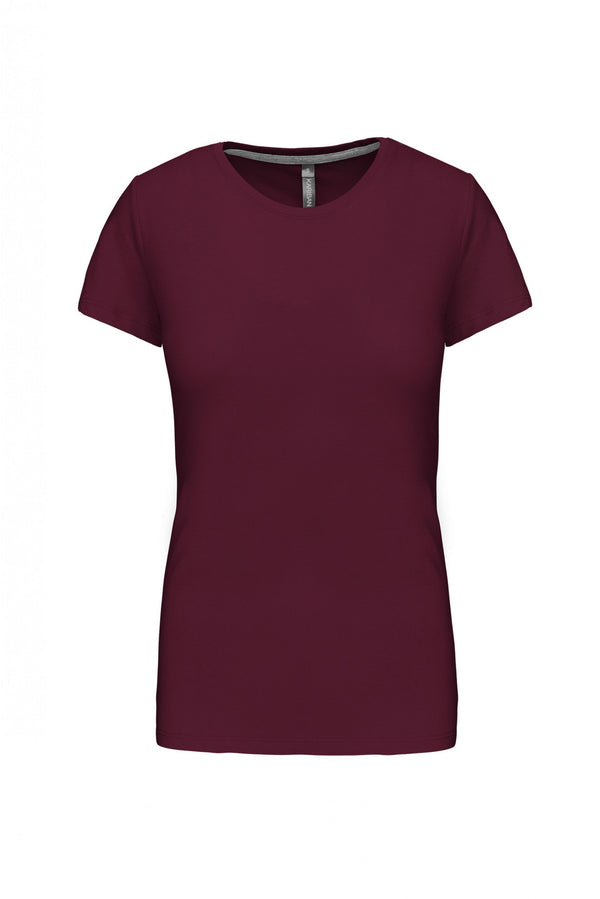 T-Shirt Senhora m\curta decote redondo-S-Vinho-RAG-Tailors-Fardas-e-Uniformes-Vestuario-Pro