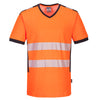T-Shirt com decote em V PW3 Alta Visibilidade-Laranja/Preto-4XL-RAG-Tailors-Fardas-e-Uniformes-Vestuario-Pro