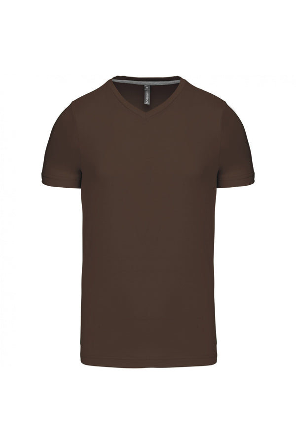 T-Shirt curta decote em V Atenas (1 de 2)-Chocolate-S-RAG-Tailors-Fardas-e-Uniformes-Vestuario-Pro