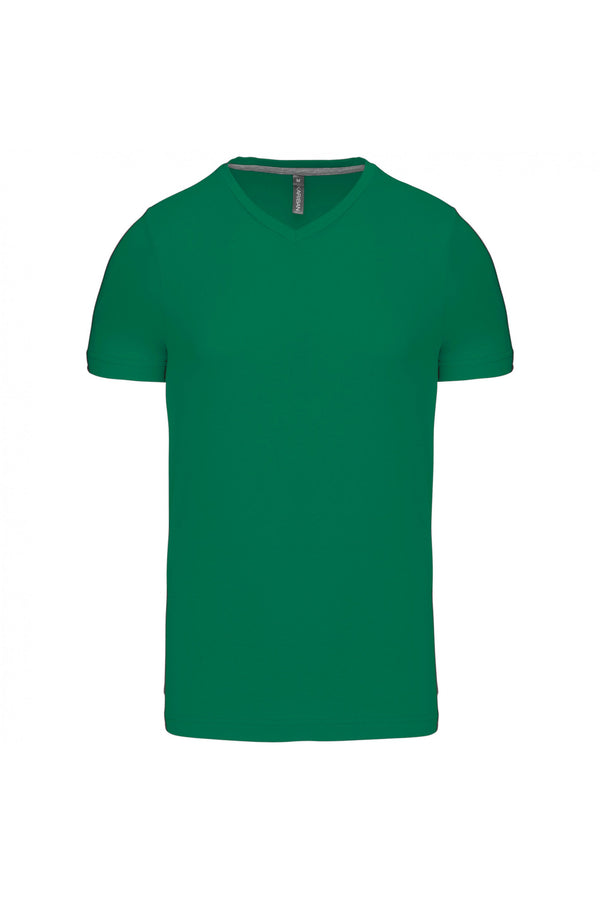 T-Shirt curta decote em V Atenas (1 de 2)-Kelly Green-S-RAG-Tailors-Fardas-e-Uniformes-Vestuario-Pro