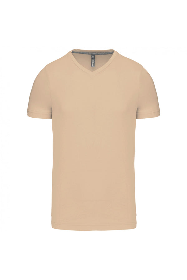 T-Shirt curta decote em V Atenas (1 de 2)-Light Sand-S-RAG-Tailors-Fardas-e-Uniformes-Vestuario-Pro