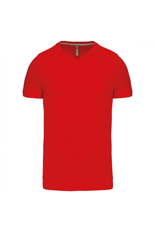 T-Shirt curta decote em V Atenas-Vermelho-S-RAG-Tailors-Fardas-e-Uniformes-Vestuario-Pro