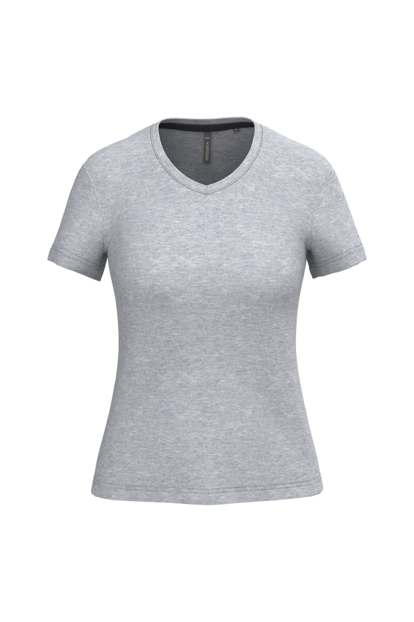 T-Shirt de Senhora Manga Curta Decote em V Atenas (1/2)-Oxford Grey-S-RAG-Tailors-Fardas-e-Uniformes-Vestuario-Pro