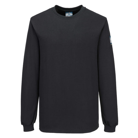 T-Shirt de manga comprida em malha Modaflame ignífuga e antiestática-Preto-XS-RAG-Tailors-Fardas-e-Uniformes-Vestuario-Pro