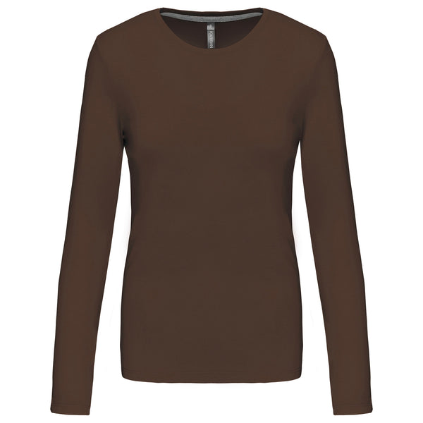 T-shirt Algodão Lavado m. comprida de senhora (1/2)-Chocolate-XS-RAG-Tailors-Fardas-e-Uniformes-Vestuario-Pro