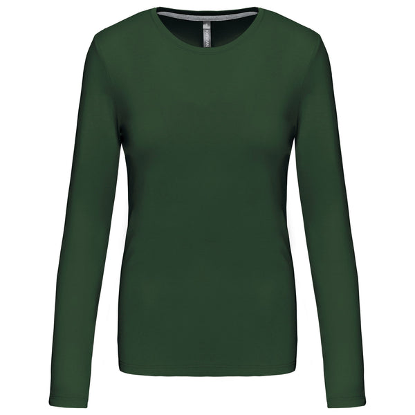 T-shirt Algodão Lavado m. comprida de senhora (1/2)-Forest Green-XS-RAG-Tailors-Fardas-e-Uniformes-Vestuario-Pro