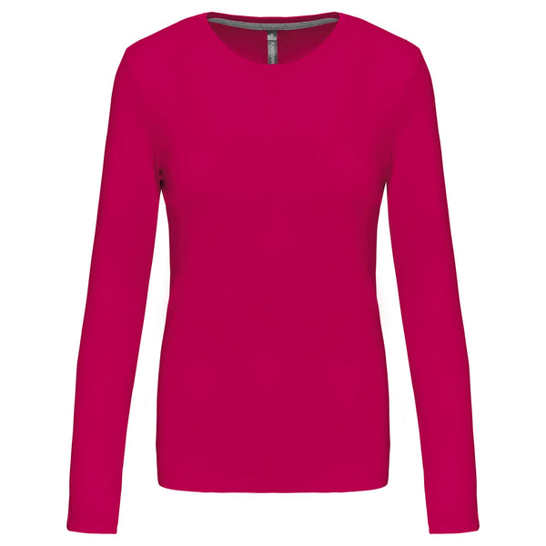 T-shirt Algodão Lavado m. comprida de senhora (1/2)-Fuchsia-XS-RAG-Tailors-Fardas-e-Uniformes-Vestuario-Pro