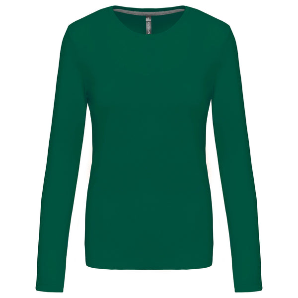 T-shirt Algodão Lavado m. comprida de senhora (1/2)-Kelly Green-XS-RAG-Tailors-Fardas-e-Uniformes-Vestuario-Pro