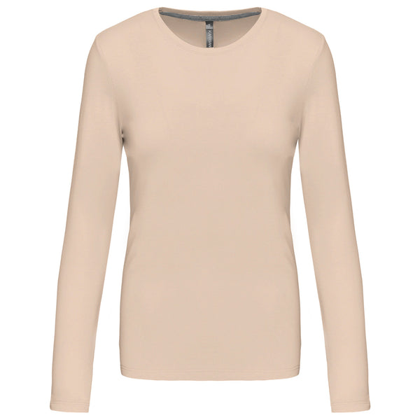 T-shirt Algodão Lavado m. comprida de senhora (1/2)-Light Sand-XS-RAG-Tailors-Fardas-e-Uniformes-Vestuario-Pro
