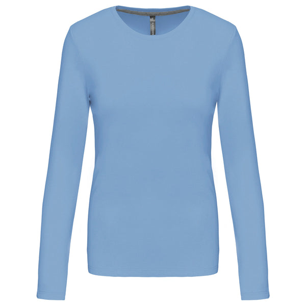 T-shirt Algodão Lavado m. comprida de senhora (2/2)-Sky Blue-XS-RAG-Tailors-Fardas-e-Uniformes-Vestuario-Pro