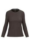 T-shirt Algodão Lavado m. comprida de senhora-Chocolate-XS-RAG-Tailors-Fardas-e-Uniformes-Vestuario-Pro