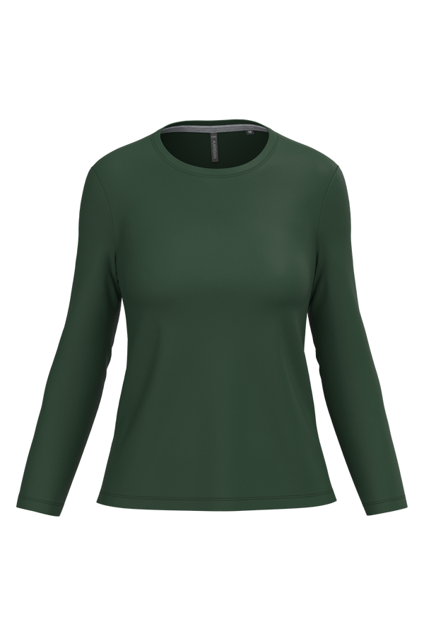 T-shirt Algodão Lavado m. comprida de senhora-Forest Green-XS-RAG-Tailors-Fardas-e-Uniformes-Vestuario-Pro