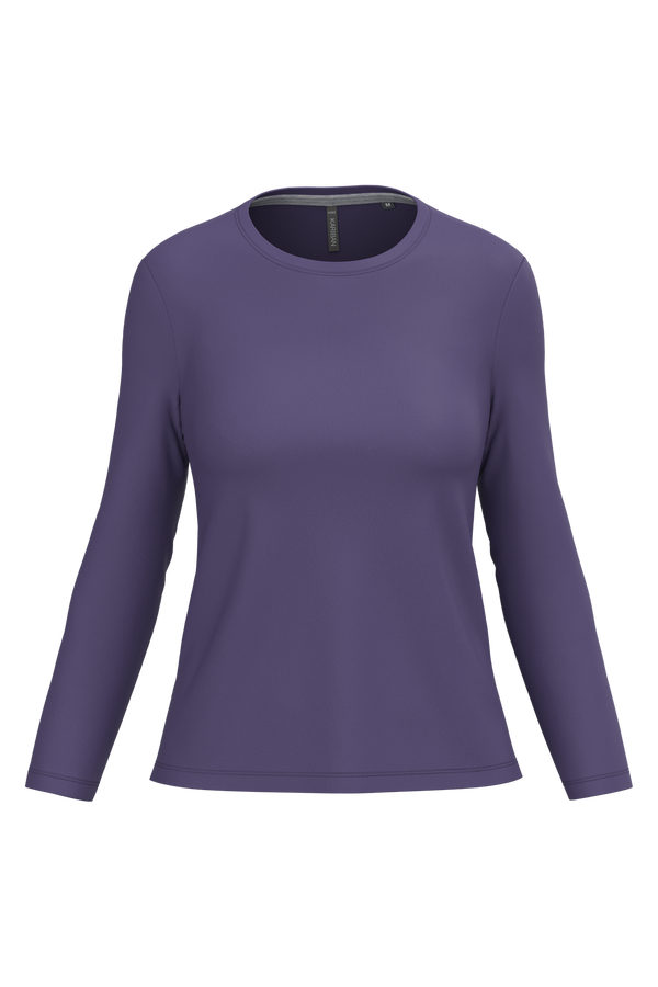 T-shirt Algodão Lavado m. comprida de senhora-Purple-XS-RAG-Tailors-Fardas-e-Uniformes-Vestuario-Pro