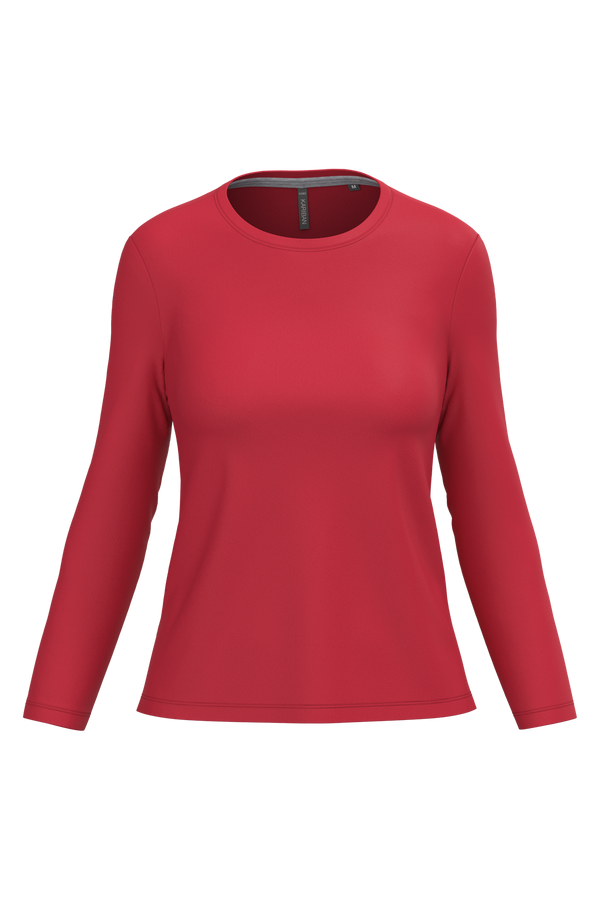 T-shirt Algodão Lavado m. comprida de senhora-Red-XS-RAG-Tailors-Fardas-e-Uniformes-Vestuario-Pro